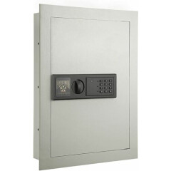 Electronic Flat Wall Safe Box W/ Digital Keypad and 2Manual Override Key Fr Home