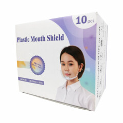 10 Pack Safety Plastic Mouth Shield Clear Angti-Fog SHIPS FROM USA