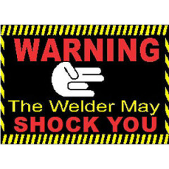 Warning, Welder May Shock You Hard Hat Sticker CG-4