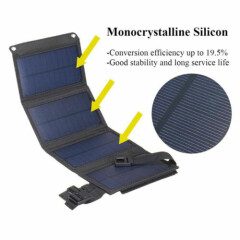 100W Solar Panel Folding Power Bank Outdoor Camping Hiking Light Phone Charger