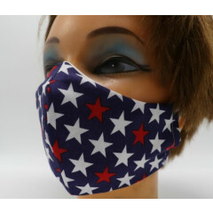 Men's Face Mask - USA Star - Double Layer Cotton - Reusable Washable - Patriotic