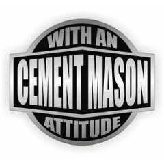 Cement Mason With An Attitude Hard Hat Decal - Helmet Sticker Label Concrete