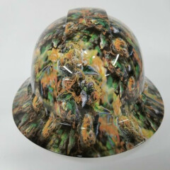 NEW FULL BRIM Hard Hat custom hydro dipped in 420 WEED HEAD realistic kush 