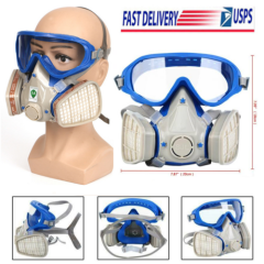 Gas Face Mask Painting Spraying Respirator Eye Goggle Safety Protection Reusable