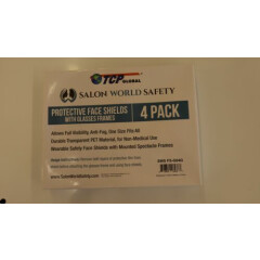 Protective Face Shields with Glasses Frames, 4 Pack, Still in box