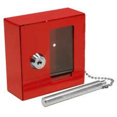 BARSKA Compact Emergency Key Box w/ Attached Hammer and Key in Red, AX11838
