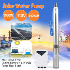 3" 1100W Deep Well Solar Water Pump Farm&Ranch Submersible Pump +MPPT Controller