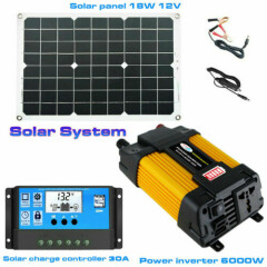 6000W Solar Power Charge Control System Dual USB 30A Solar Charge Controller Set