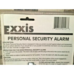 EXXIS PERSONAL SECUITY ALARM LOUD SOUND BY PULLING CORD - BELT CLIP