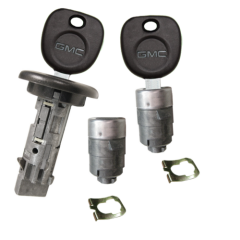 GM OEM Ignition Key Switch Lock Cylinder & Door Lock Tumbler Set 2 GMC Keys