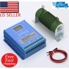 US 1600W MPPT Wind Solar Hybrid Booster Charge Controller 12/24V with Dump Load