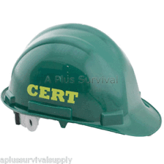 CERT Green Search and Rescue Survival Hard Hat with C.E.R.T. Lettering