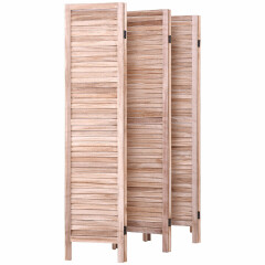 67" Tall 6 Panel Folding Room Divider Furniture Classic Venetian Wood Slat Brown