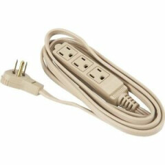 (8 PACK) 8' BEIGE INDOOR EXTENSION CORD WITH FLAT PLUG