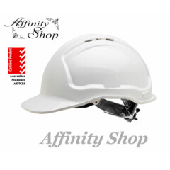 Premium White Hard Hat Vented Ratchet Mech Aussie Made Tuffguard Helmet Work Cap