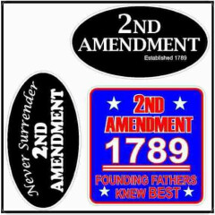 2nd Amendment Hard Hat Stickers 3 pack