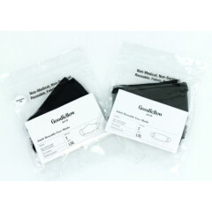 2 Pks Goodfellow Adult Reusable Cotton Fabric Face Masks (4) L/XL Black