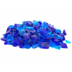 Caribbean Blue 1/2" - 1" Premium Large Fire Glass for Fireplace and Fire Pit