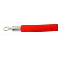 VIP Crowd Control 1659 96 in. Velour Rope with Mirror Closable Hook - Red