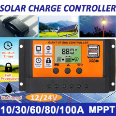 Auto Focus Tracking 100A Solar Panel Regulator Charge Controller 12/24V PWM+MPPT