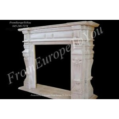 HAND CARVED MARBLE CLASSICAL FIREPLACE MANTEL TLE4A