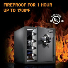 Fireproof Safe and Waterproof Safe with Dial Combination 1.23 cu ft Home Safety 
