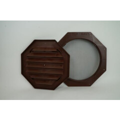 Brown Gable vent, Polypropylene, 22 inch Octagon, Autumn Brown functional 2Pc