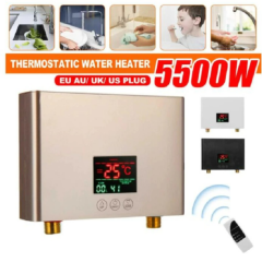 5500W Tankless Hot Water Heater Shower Instant Portable Electric Boiler Remote