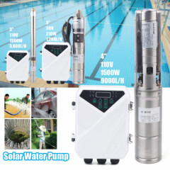 4" DC Deep Well Solar Water Pump 1500W Submersible & MPPT Controller Kit Bore