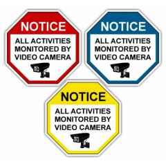 NOTICE - ACTIVITIES MONITORED - VIDEO CAMERA - Sticker Set - Style 9