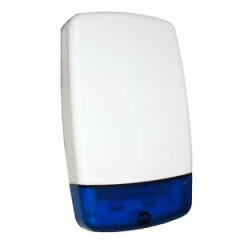 Dummy/Decoy Alarm Bell Box - White Cover with Blue Lens (No Flashing LED)