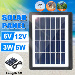 5W 6V/12V Mini Solar Panel Battery Charger For RV Boat Camping Outdoor 3m ！