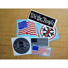 6pk American Flag Hard Hat Stickers | Snowflakes 2nd Amendment We the People USA