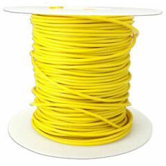 100 Feet 20 Gauge Test Lead Wire, Rubber Insulated, Yellow