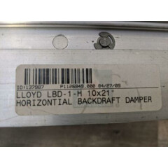 Lloyd LBD-1-H 10X21" Horizontal Backdraft Damper 10"x21"