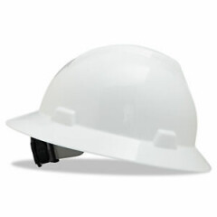 Msa V-Gard Hard Hats Fas-Trac Ratchet Suspension Size 6 1/2 - 8 White 475369