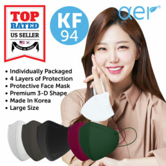 AER KF94 Face Protective Safety Mask Made in Korea Adult Large 4 Layers