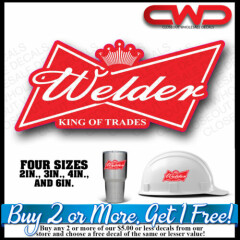 King of Welders Hard hat Decal Sticker King of Trades Cup Cooler Phone 10332