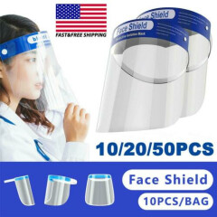 (10/20/50PCS) Safety Full Face Shield Reusable FaceShield Clear Washable