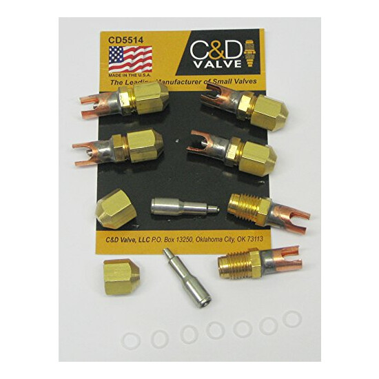 C&D Braze-On Self-Piercing Copper Saddle Valve for 1/4" Tube CD5514 Package of 6 image {1}