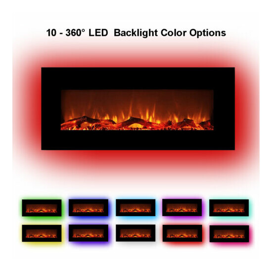 42In Home Wall-Mounted Electronic Fireplace Colorful Backlight CSA Certification image {2}