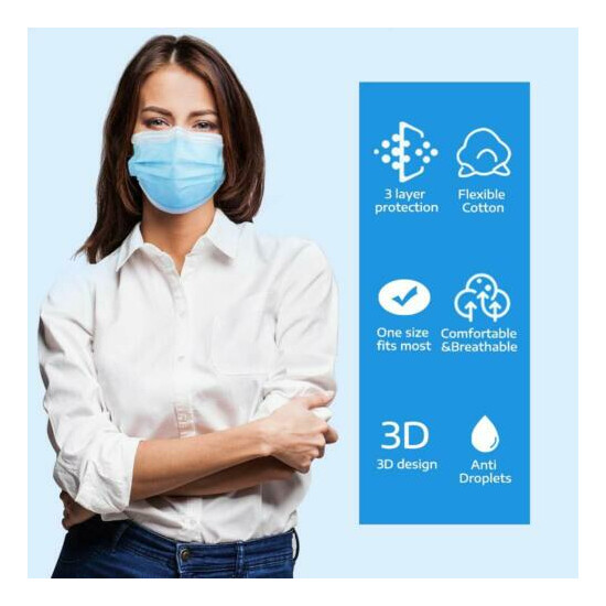 Blue/ White Color Face Mask Mouth & Nose Protector Respirator Masks with Filter image {4}