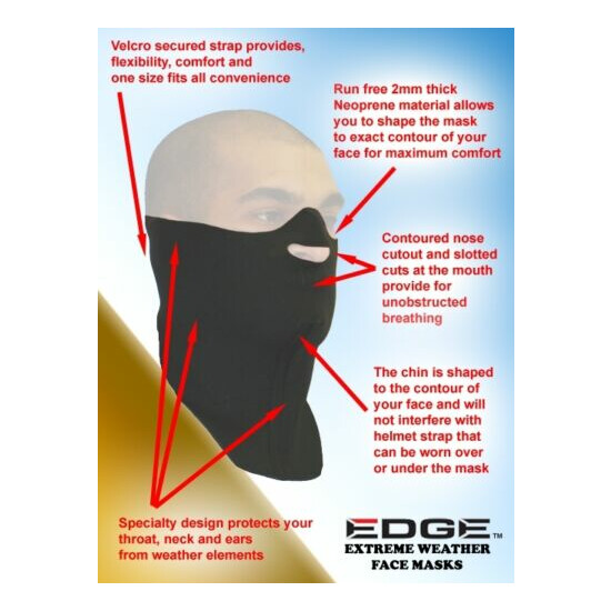 Face Mask - Washable, Breathable, Weather Resistant, Neoprene (Full Skull Mask) image {3}