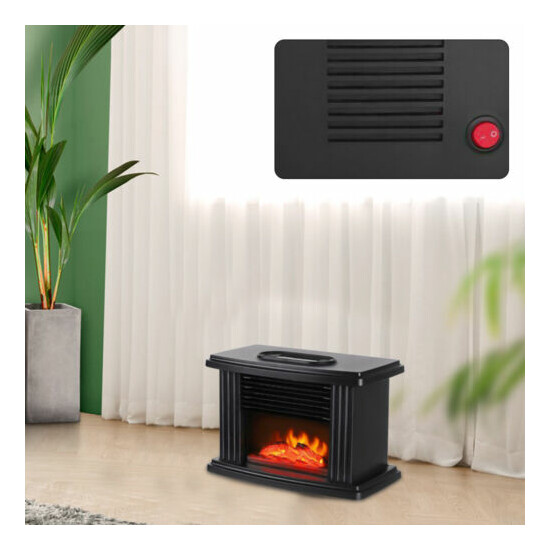 1000W Mini Electric Fireplace Heater Freestand Air Heater 3D Flame Stove Warmer  image {1}