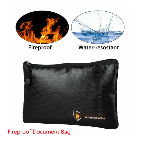 Fireproof Water Resistant Money Bag Envelope Safe Document Bag File Pouch F7E5 image {1}