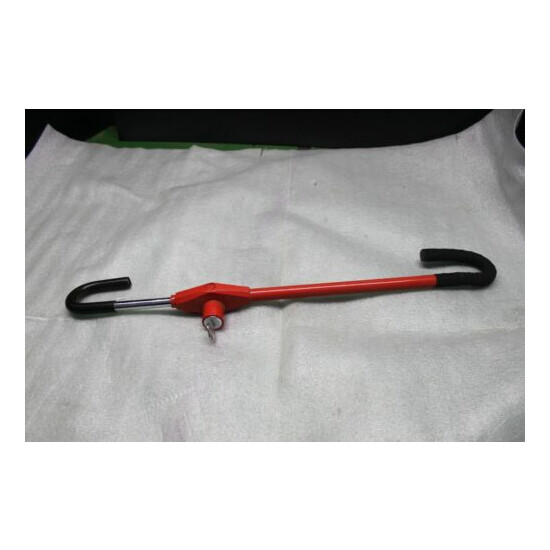 Pedal to Steering Wheel Lock Red 5.25 Inch image {1}