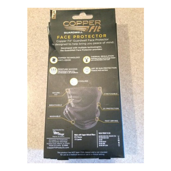 NIB Copper Fit Guardwell Face Protector Charcoal Color Reusable Copper Infused. image {2}