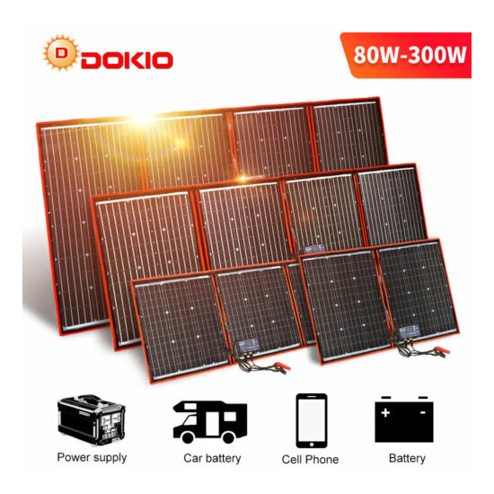 Dokio 100w 200w 300w Foldable Portable Solar Panel for Power station/RV/Camping image {1}