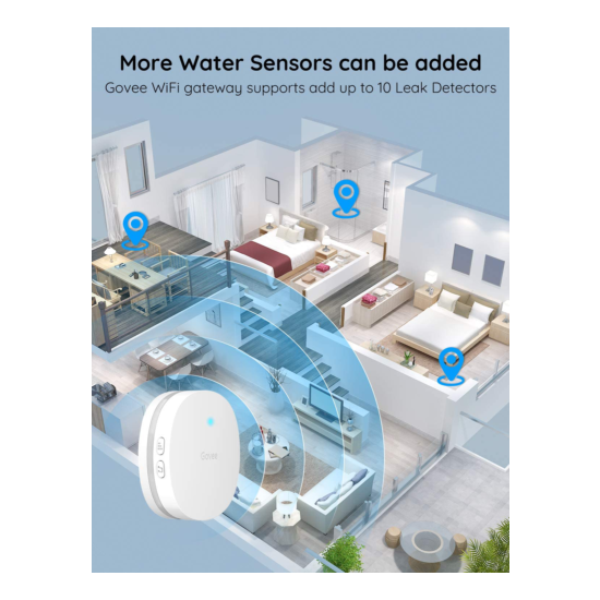 3 sensores de agua WiFi alarma ajustable de 100 dB alerta de fugas y goteos App image {8}