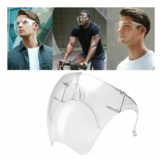 Glasses Face Mask Clear Face Shield with 180 Degree Safety Coverage Anti-Fog USA image {8}